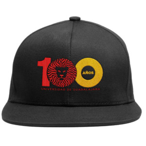 Gorra 100 años roja con amarillo aniversario UDG negra
