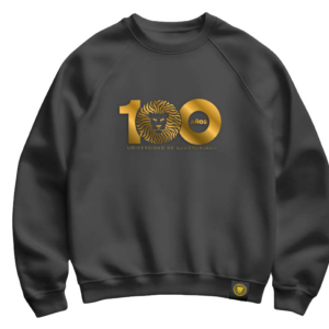 Sudadera Centenario Piel de León UDG 100 años - Número Dorado Negra