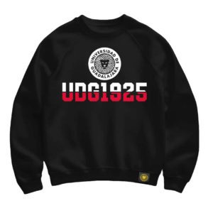 Sudadera Centenario Piel de León UDG 1925 - Con Logo León - Negra